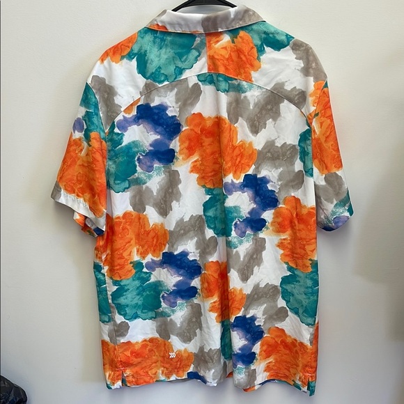 All in Motion Orange and Blue Casual Button Down Shirt - Picture 3 of 6